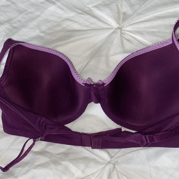 Victoria's Secret Purple Lined Perfect Coverage Lace Bra 34C Like New Fall Color - Picture 11 of 17